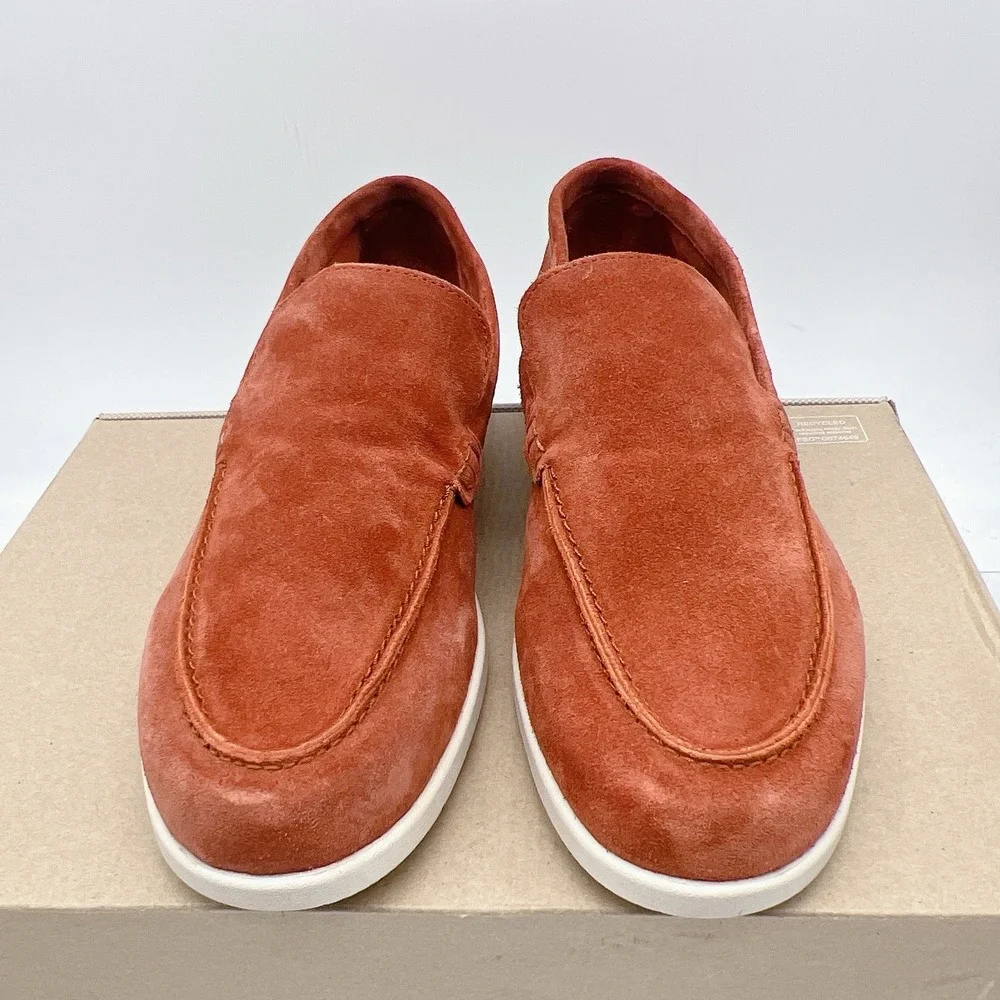 Mephisto Valner Men's Slip On Loafers Fashion Sneakers Rust Velours Red US 8.5